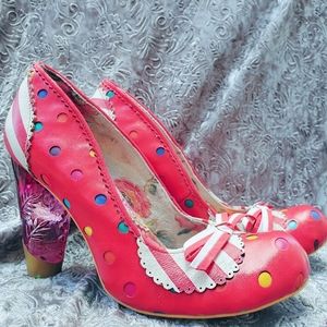 Irregular Choice Pin Up Dot to Dot Heels US 10 fits like a 9 With Box!